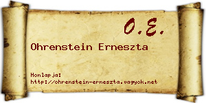 Ohrenstein Erneszta névjegykártya